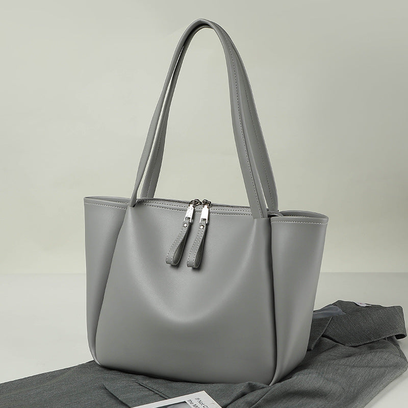 Elegant Large Tote Bag for Female - Handbag with Soft PU Material and Large Capacity for Everyday Style hobo Grey