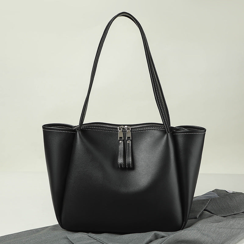 Elegant Large Tote Bag for Female - Handbag with Soft PU Material and Large Capacity for Everyday Style hobo Black