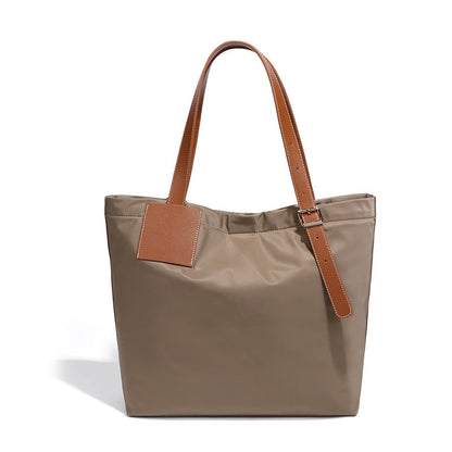 Stylish Nylon Cloth Tote Bag - Casual Solid Color Mommy Bag for Travel & Everyday Versatility D2044 #khaki