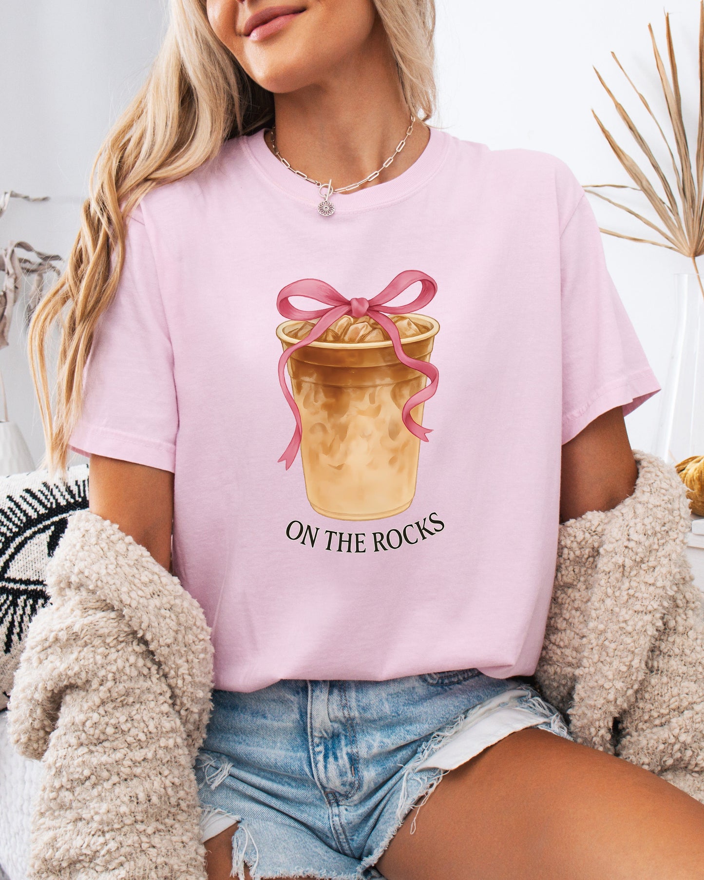 On the Rocks Iced Latte Comfort Colors Garment-Dyed T-Shirt – Coffee Lover Graphic Tee Bay