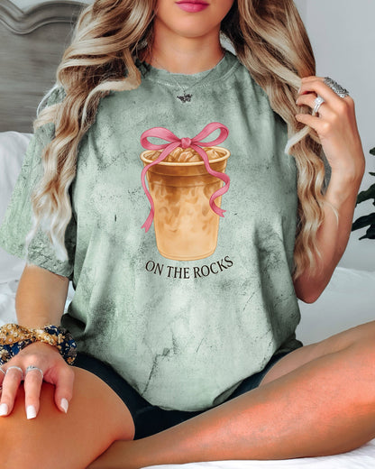 On the Rocks Iced Latte Comfort Colors Garment-Dyed T-Shirt – Coffee Lover Graphic Tee Fern