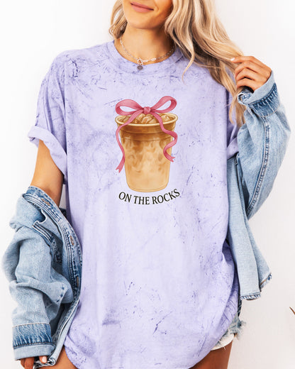 On the Rocks Iced Latte Comfort Colors Garment-Dyed T-Shirt – Coffee Lover Graphic Tee Blossom