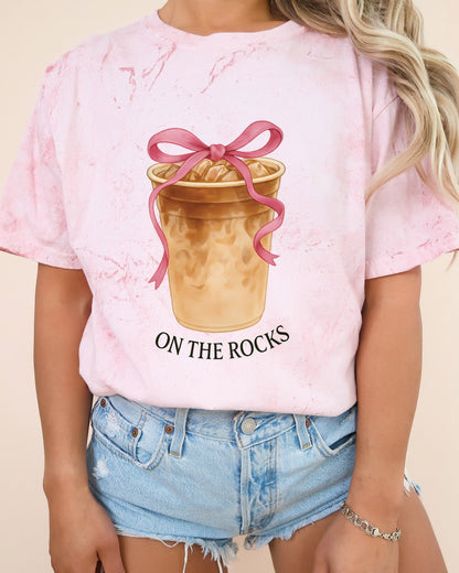 On the Rocks Iced Latte Comfort Colors Garment-Dyed T-Shirt – Coffee Lover Graphic Tee Amethyst
