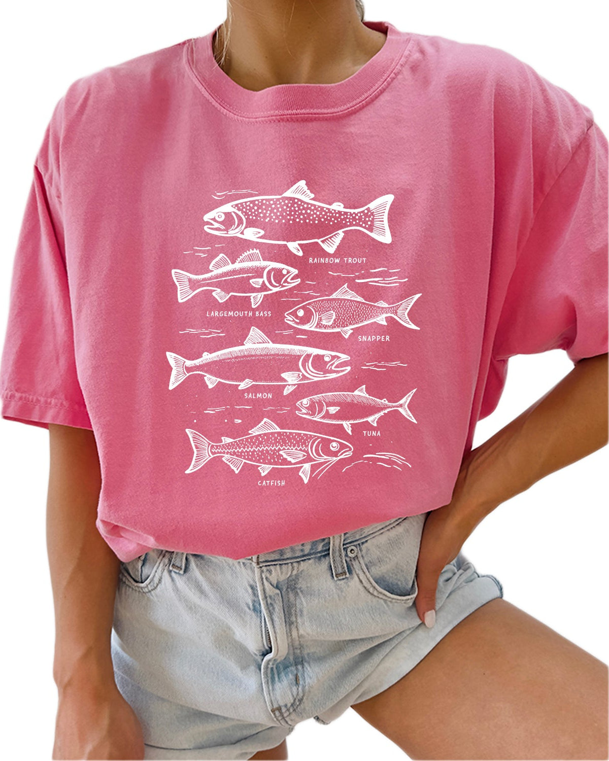 Sardines & Salmon Fish Comfort Colors T-Shirt – Nature Camping Hiking Outdoor Can Graphic Tee Crunchberry