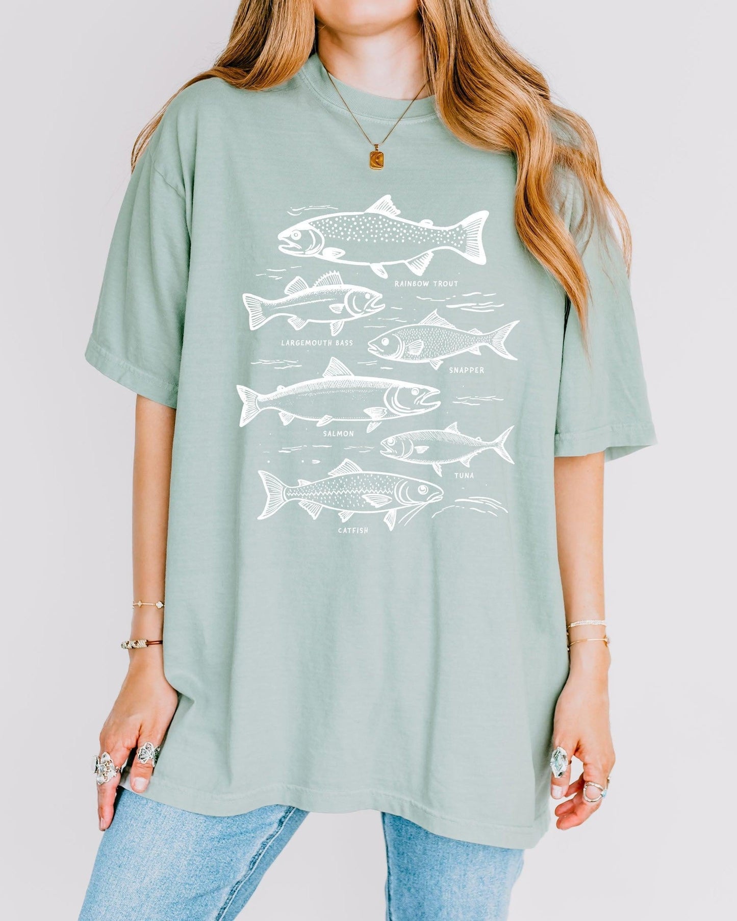 Sardines & Salmon Fish Comfort Colors T-Shirt – Nature Camping Hiking Outdoor Can Graphic Tee Bay