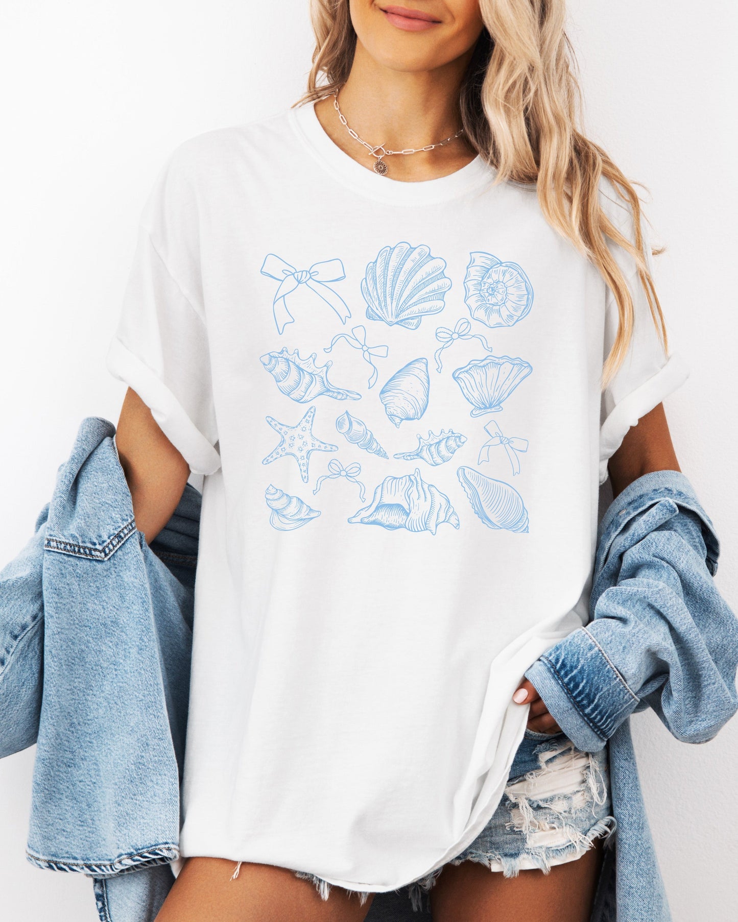 Seashell Lake Beach Comfort Colors Shirt – Mountain Hiking Camping Vacation Nature Graphic White