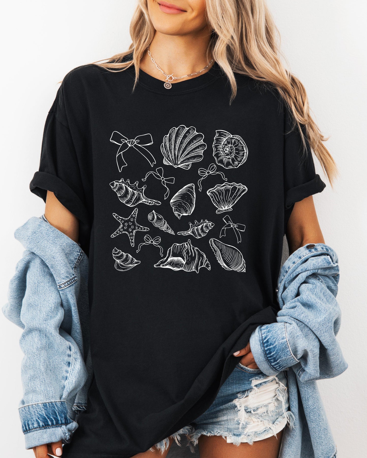 Seashell Lake Beach Comfort Colors Shirt – Mountain Hiking Camping Vacation Nature Graphic Black