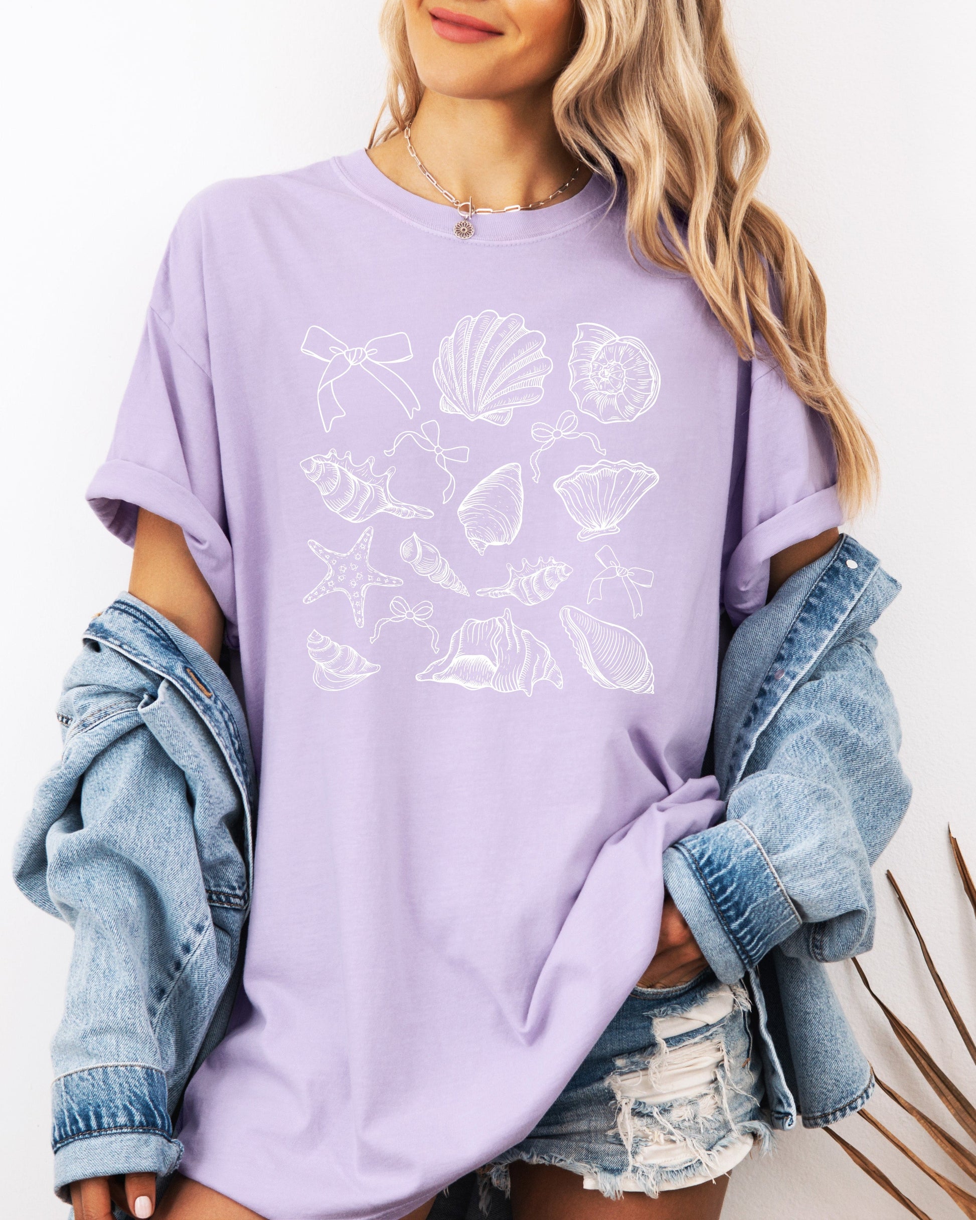 Seashell Lake Beach Comfort Colors Shirt – Mountain Hiking Camping Vacation Nature Graphic Orchid