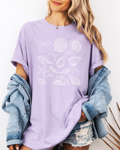 Seashell Lake Beach Comfort Colors Shirt – Mountain Hiking Camping Vacation Nature Graphic Orchid