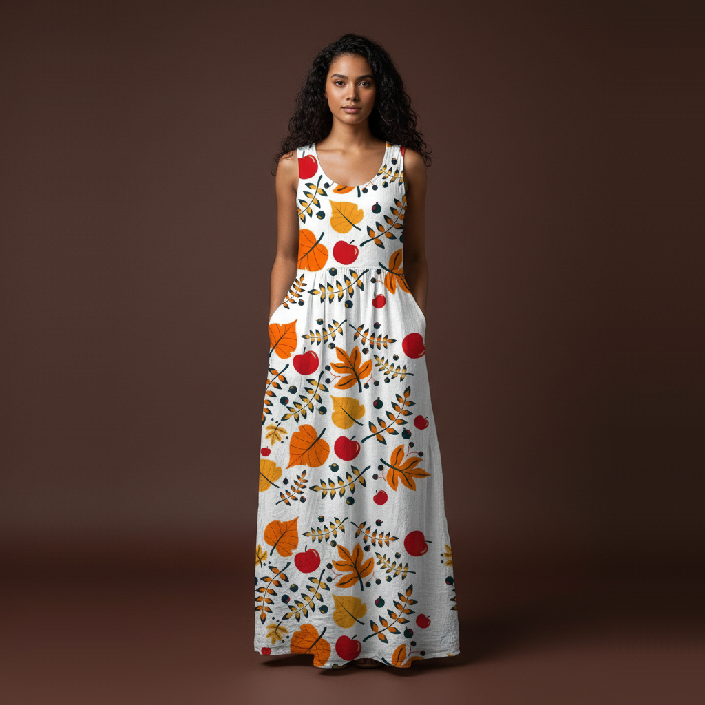 All-Over Print Women’s Sleeveless Maxi Dress