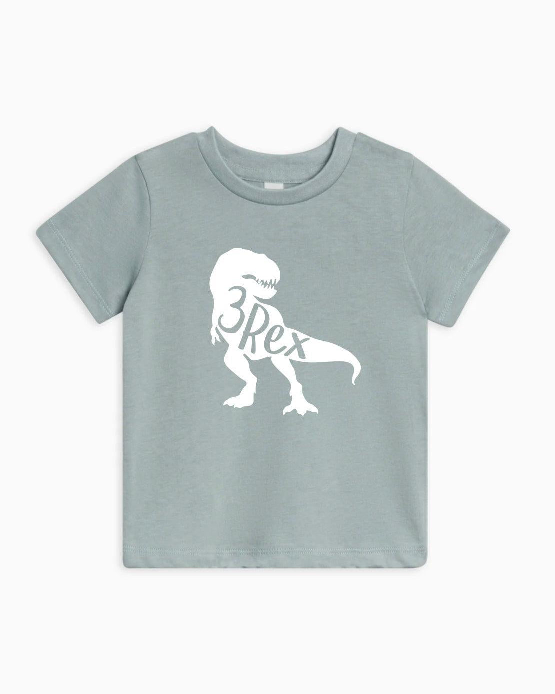 Three Rex Dinosaur Birthday Organic Cotton Kids T-Shirt – 3rd Birthday Baby & Youth Tee Tide