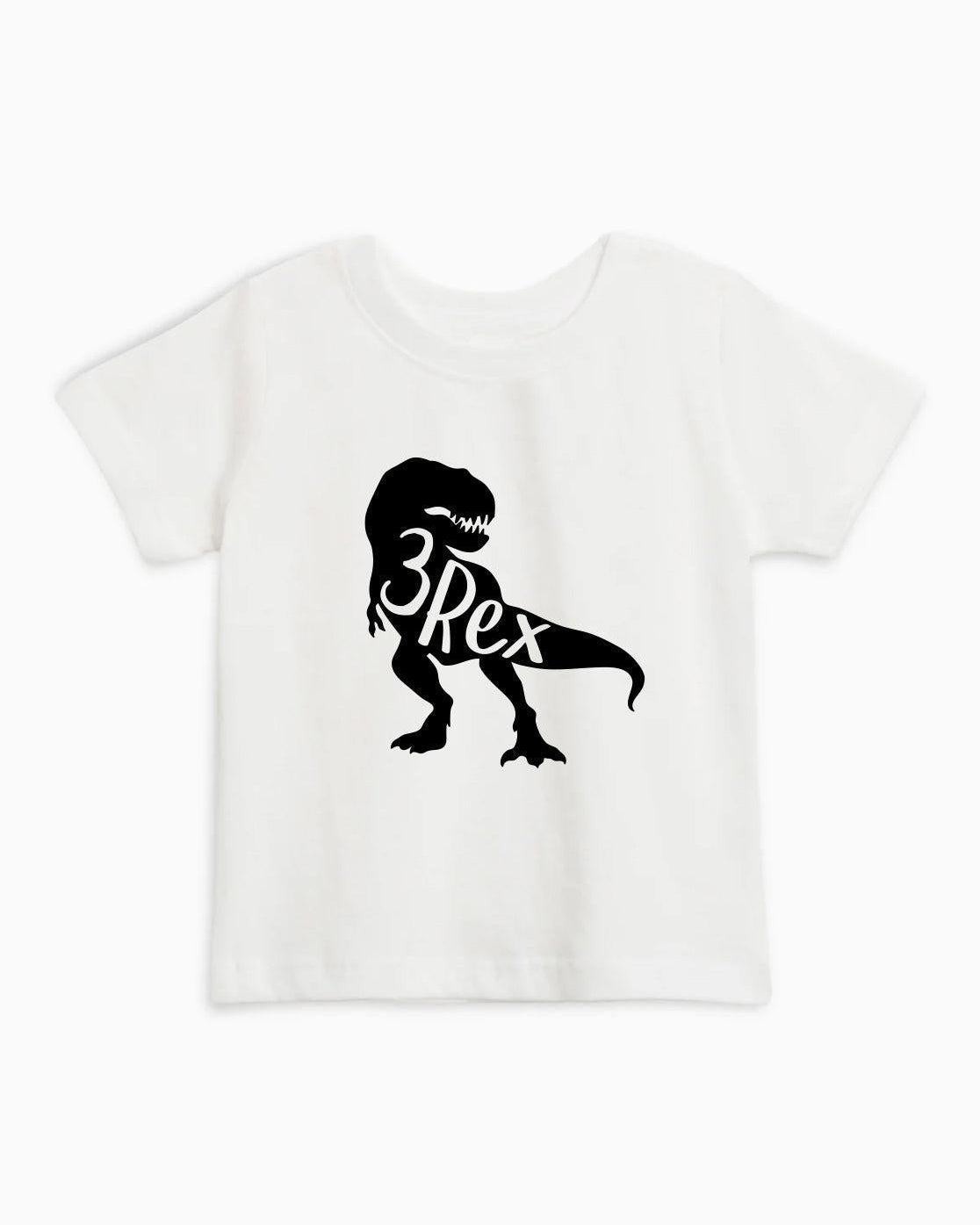 Three Rex Dinosaur Birthday Organic Cotton Kids T-Shirt – 3rd Birthday Baby & Youth Tee