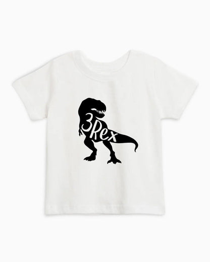 Three Rex Dinosaur Birthday Organic Cotton Kids T-Shirt – 3rd Birthday Baby & Youth Tee