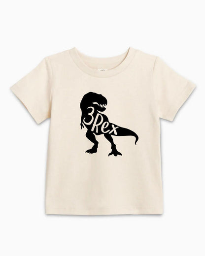 Three Rex Dinosaur Birthday Organic Cotton Kids T-Shirt – 3rd Birthday Baby & Youth Tee