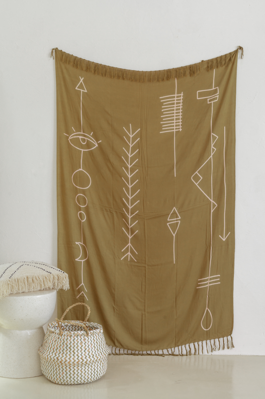 Abstract Tapestry Vintage Olive