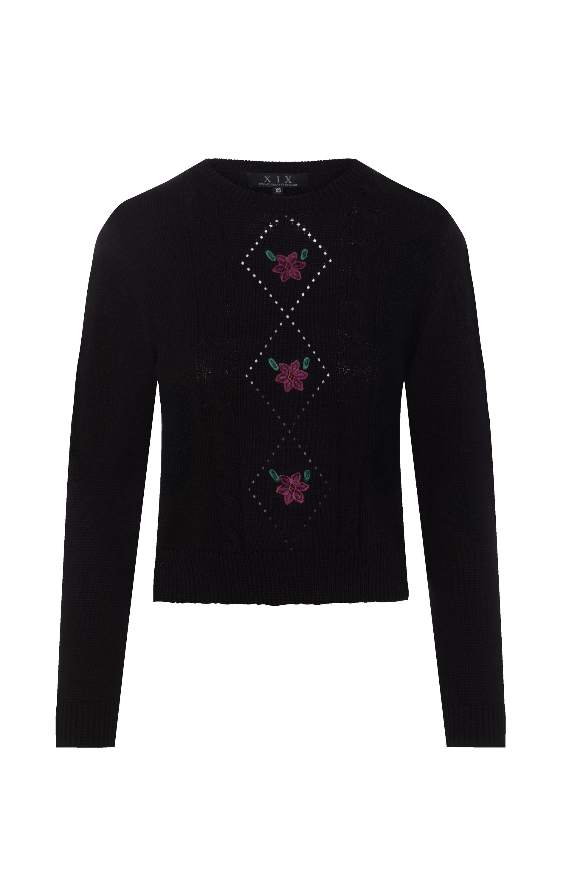Cable Knit With Embroidery