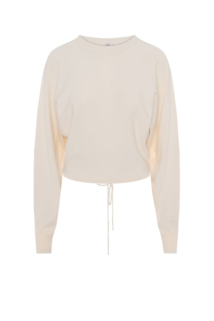 Dolman Crop Knit Top Off White