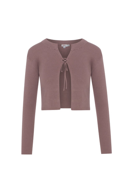 Open Knit Cardigan Mauve