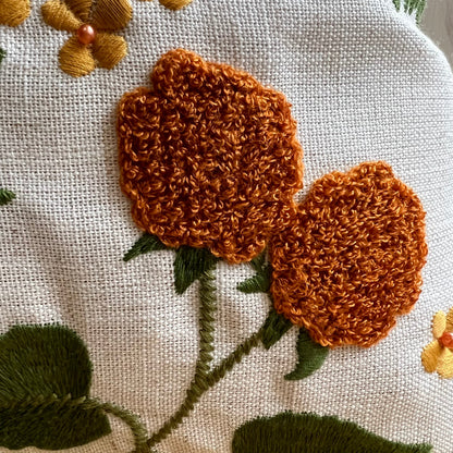 Wildflower Embroidered Pillow Cover