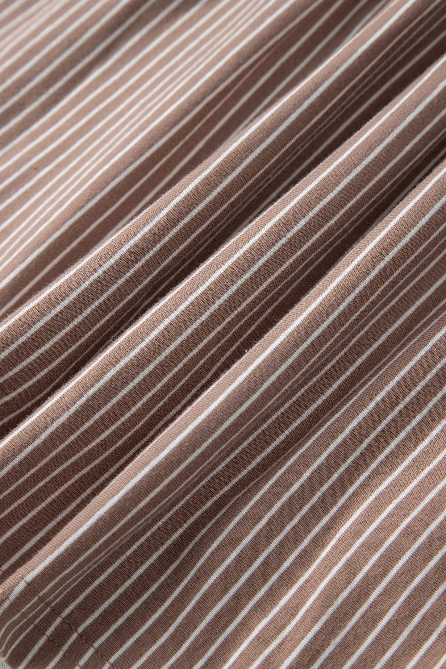 Stripe Buttoned V-Neck Short Sleeve T-Shirt