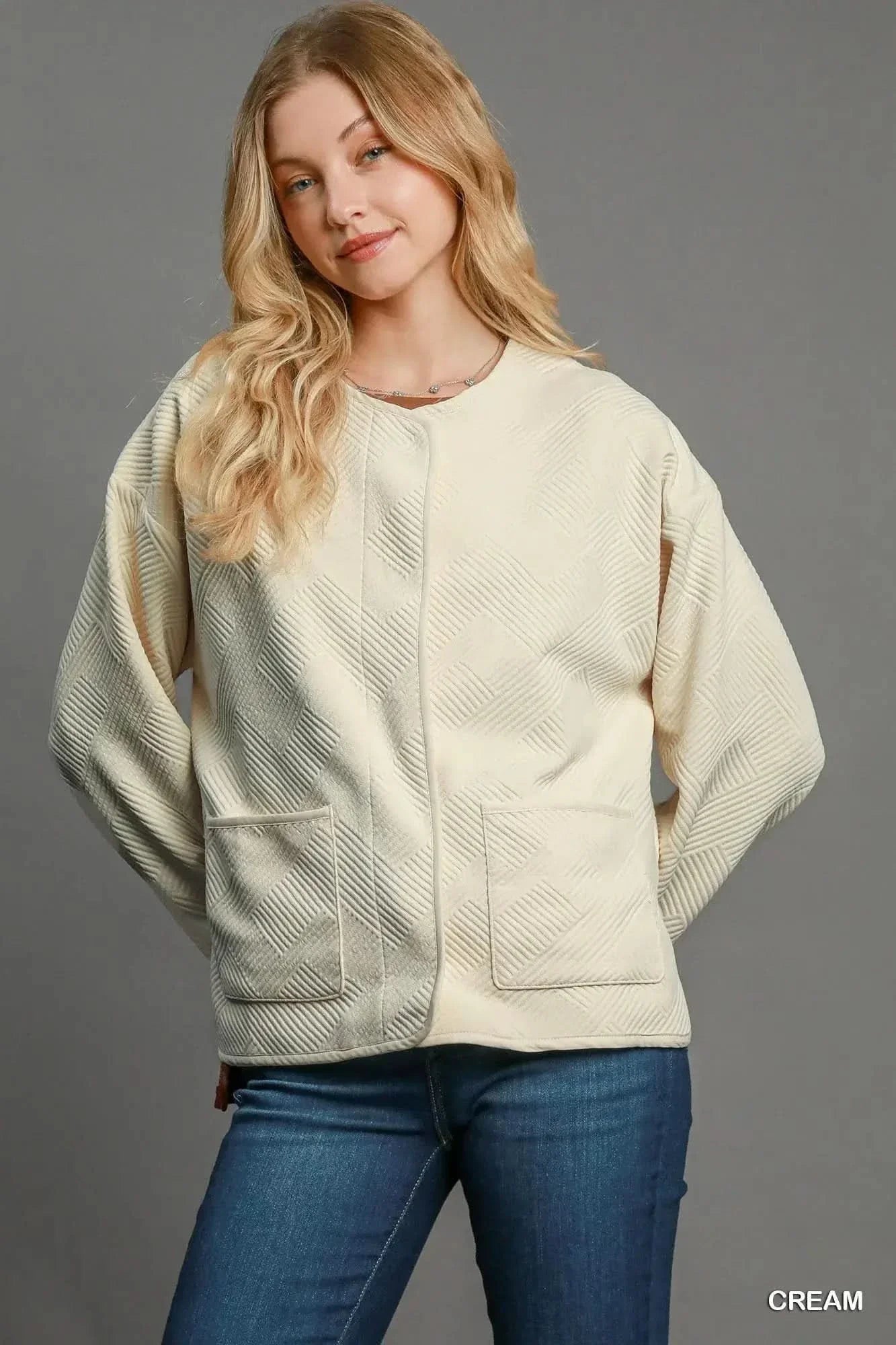 Umgee Textured Jacquard Jacket