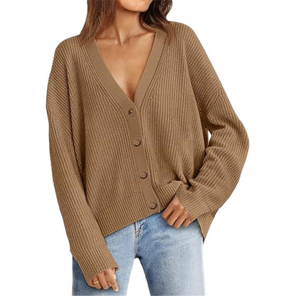 Women’s Lightweight Button Cardigan Brown