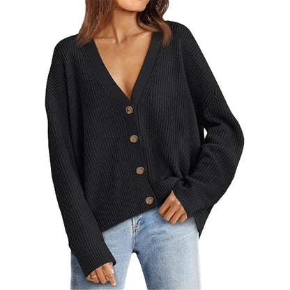 Women’s Lightweight Button Cardigan Black