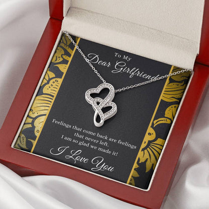 Gift For Girlfriend - Exquisite Pendant Double Hearts Necklace Luxury Box