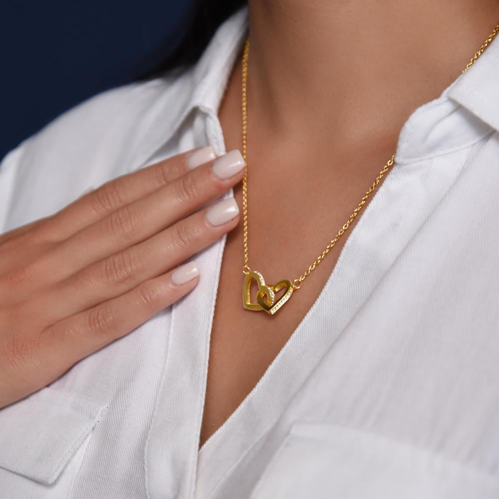 Joyful Lily - Interlinked Hearts Pendant Necklace Interlocking Hearts Necklace