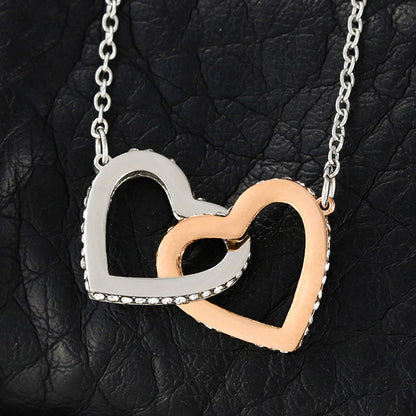 To My Precious Daughter - Interlocking Heart Necklace