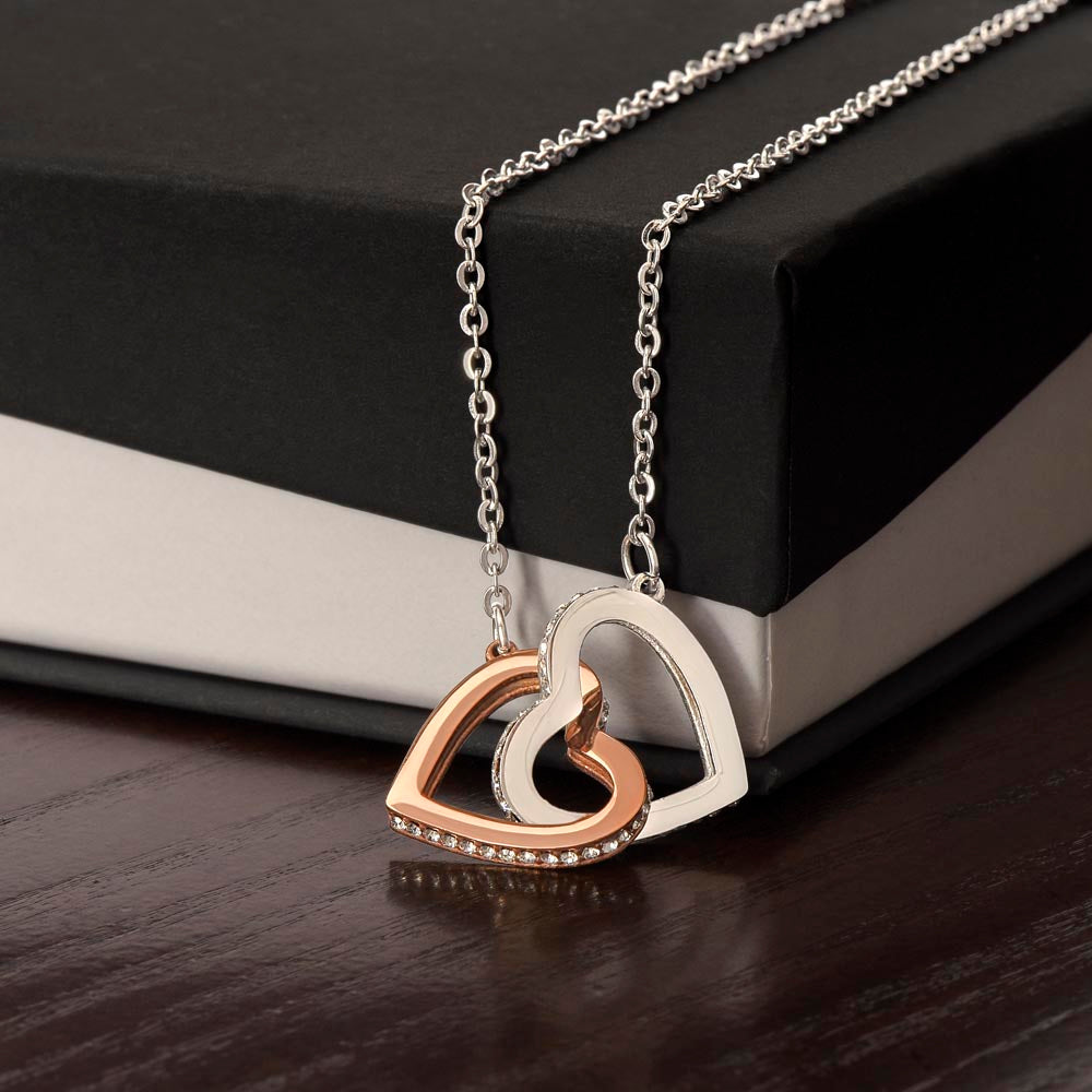 To My Precious Daughter - Interlocking Heart Necklace