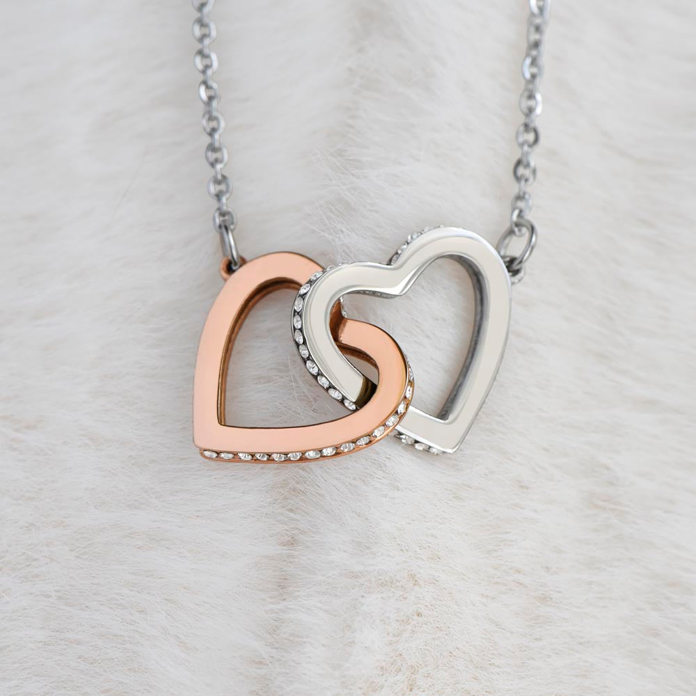 To My Precious Daughter - Interlocking Heart Necklace