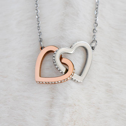 To My Precious Daughter - Interlocking Heart Necklace