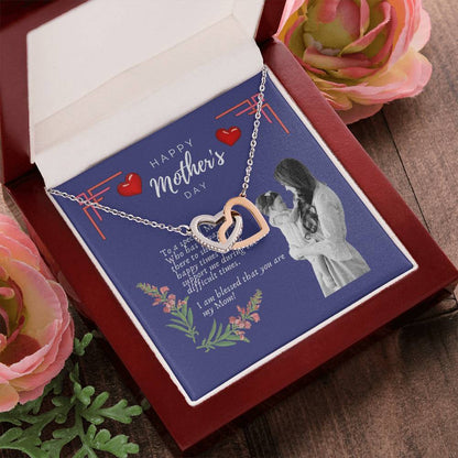 Mother'S Day Interlocking Hearts Pendant Necklace With Royal Blue Message Card Interlocking Hearts Necklace 14k White Gold Finish Luxury Box
