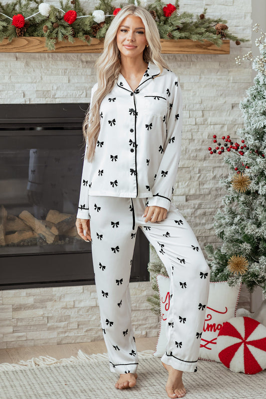 Nora Print Two Piece Sleepwear White