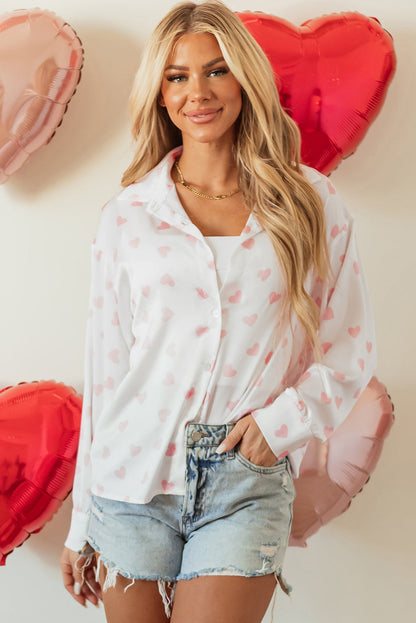 Raelyn Shoulder Puff Sleeve Shirt White