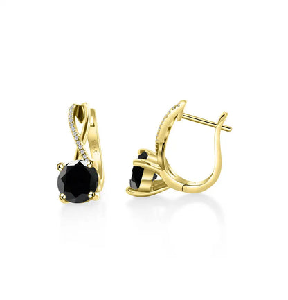 2 Ct Moissanite Clip-On Earrings 925 Sterling Silver Interlaced Studs Gift black