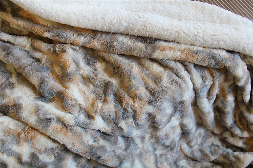 Tache Luxurious Russian Lynx Faux Fur Throw Blanket (DY12)