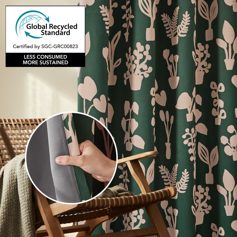 Bohome Foliage Blackout Curtains