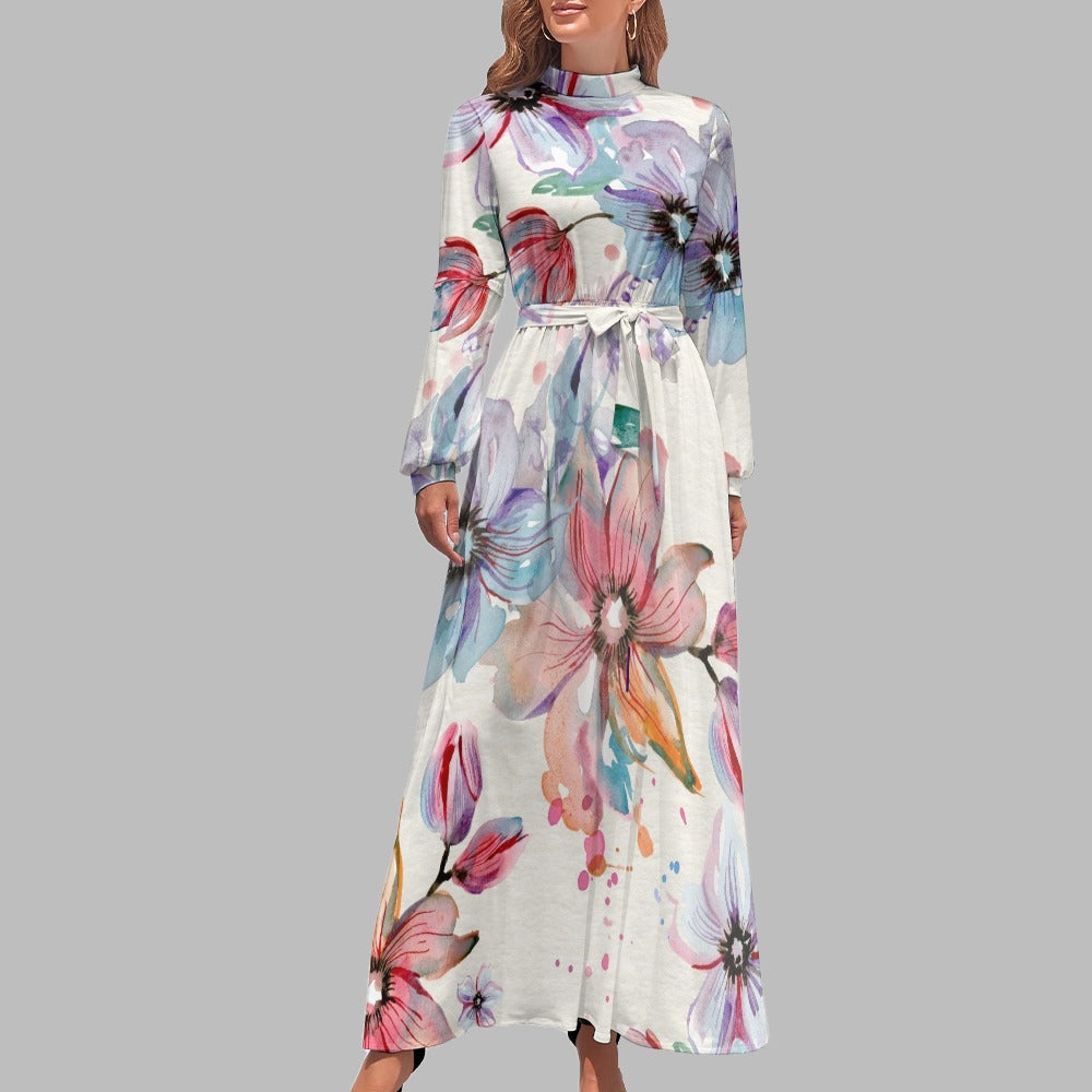 Blossom Grace Full-Length Floral Dress