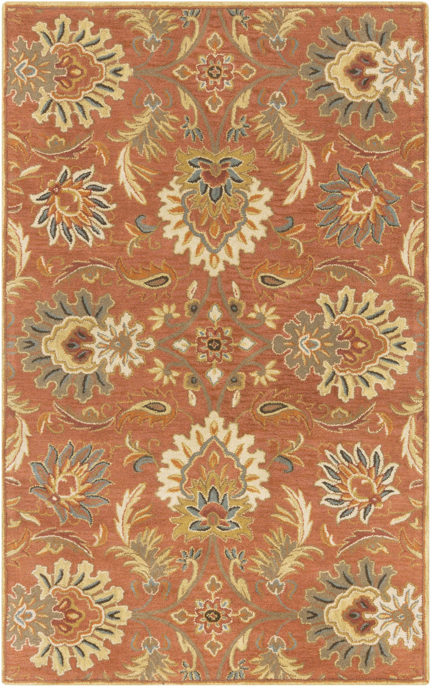 Chesterton Hand Tufted Orange 1112 Area Rug 5' x 8' Rectangle
