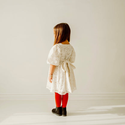 Cream Lace Christmas Girl's Dress