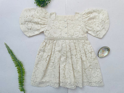 Cream Lace Christmas Girl's Dress