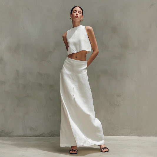 Women's Sleeveless Slimming Maxi Dress Two-Piece Set