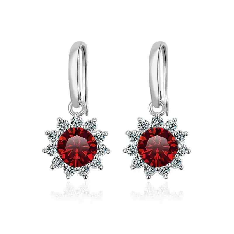 1CT Moissanite Drop Earrings 925 Sterling Silver Colorful Green Blue Pink red 1 ct each