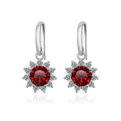 1CT Moissanite Drop Earrings 925 Sterling Silver Colorful Green Blue Pink red 1 ct each