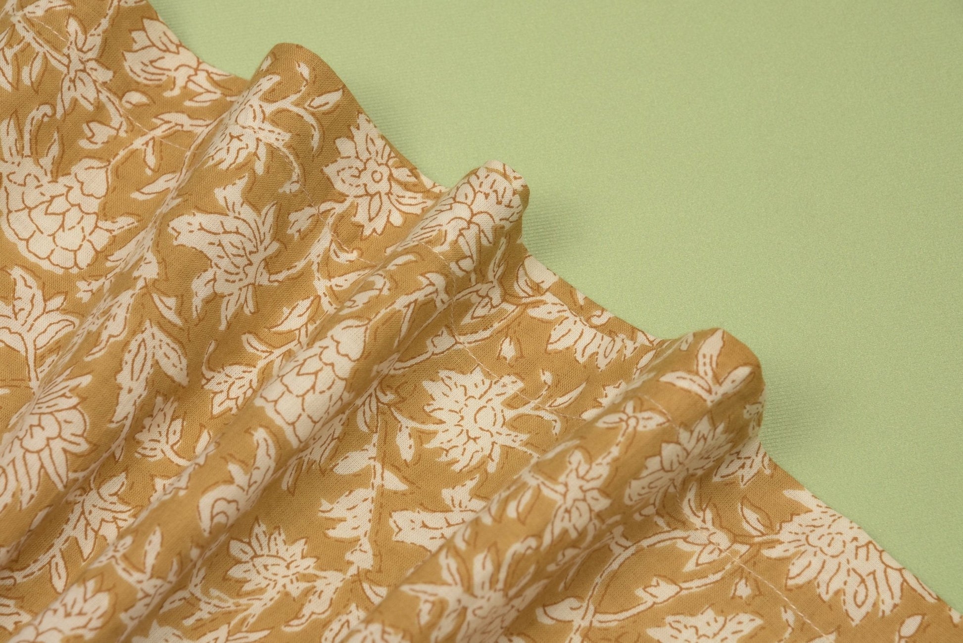 Embroidered fabric V shape Yoke Dress