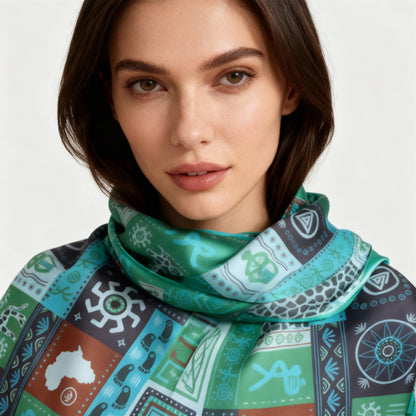 Geometric silk scarf design