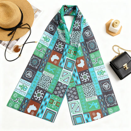 Geometric silk scarf design