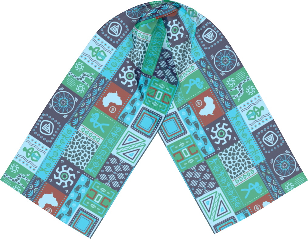 Geometric silk scarf design